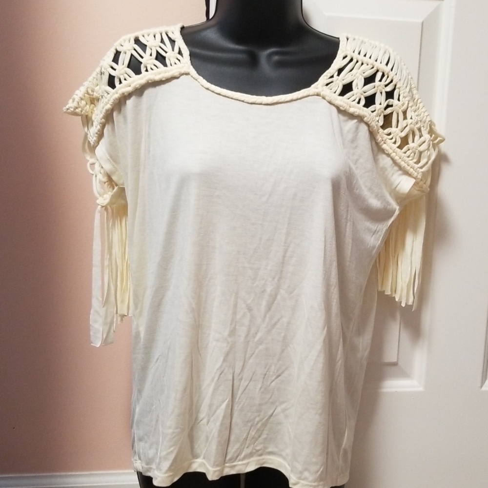 Miss Me Fringe back styled top
